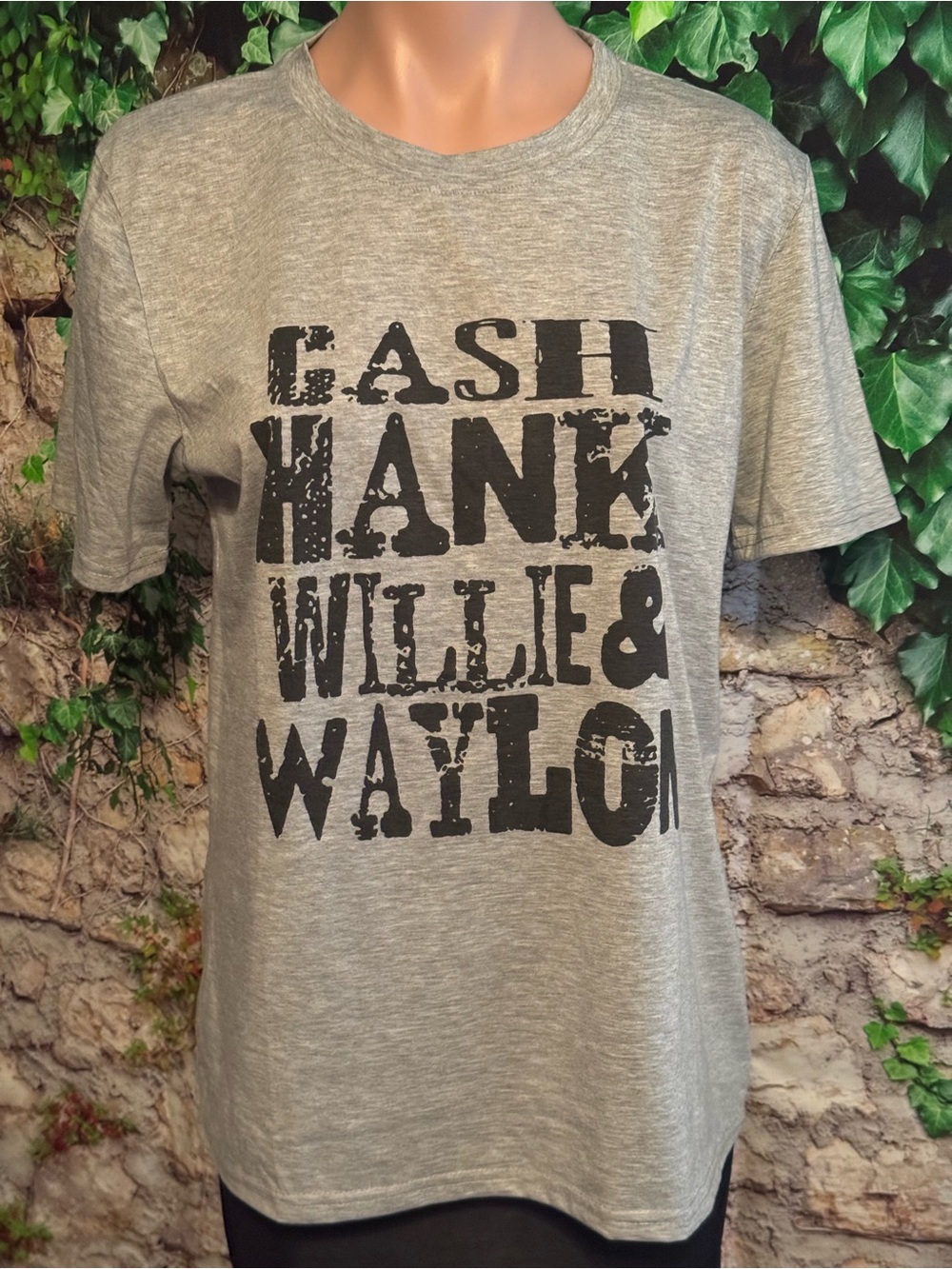 Cash Hank Willie & Waylon Gray Graphic Short Sleeve T Shirt